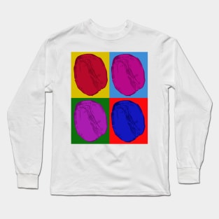 Pop Art Coffee Bean Colorful Long Sleeve T-Shirt